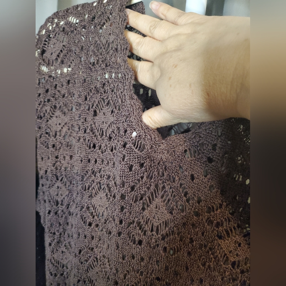Modern Soul Chocolate Crochet Tunic View 4